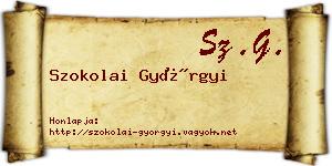 Szokolai Györgyi névjegykártya
